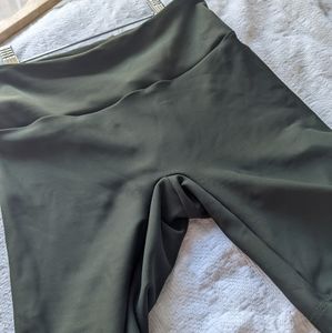 Eleve Dancewear High Waisted Lana Shorts Dark Olive Size Large 8" length